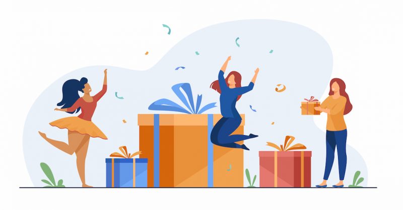 プレゼントを受け取る人