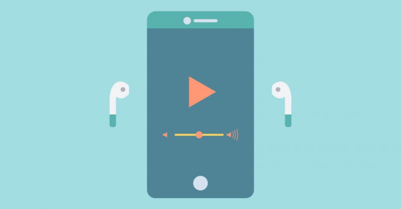 ワイヤレスイヤホンで音楽を聞く